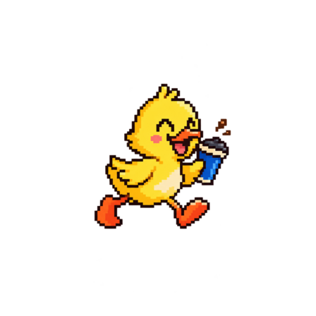 Kahvesiyle koşan retro ördek